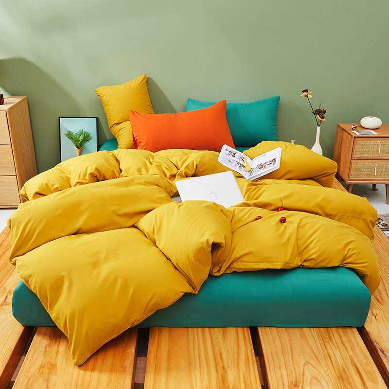 Housse de Couette Jaune Uni