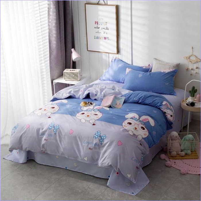 Housse de Couette Lapin bleue nuit