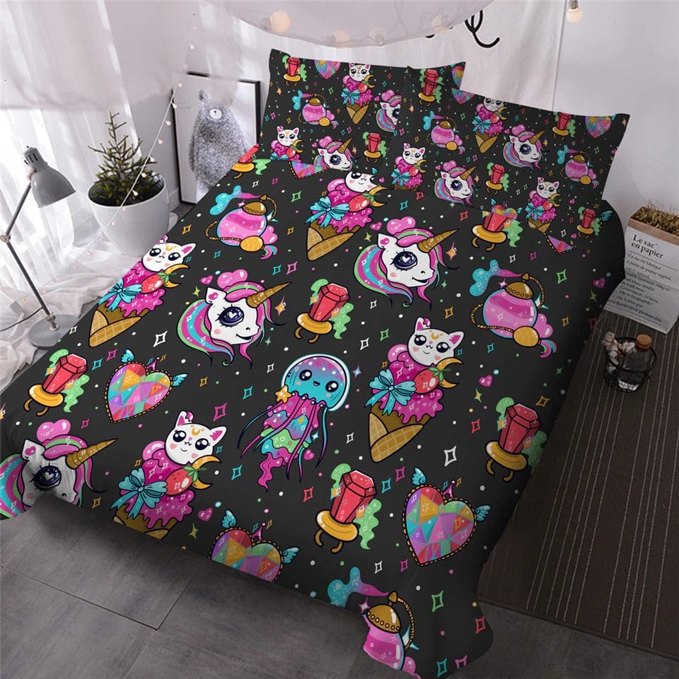 Housse de Couette Licorne Kawaii