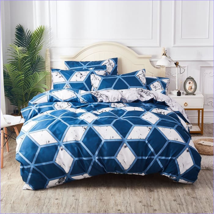 Housse de Couette Losanges bleus
