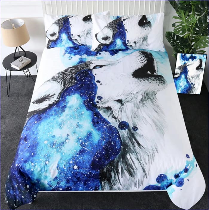 Housse de Couette Loup Appel de la Lune