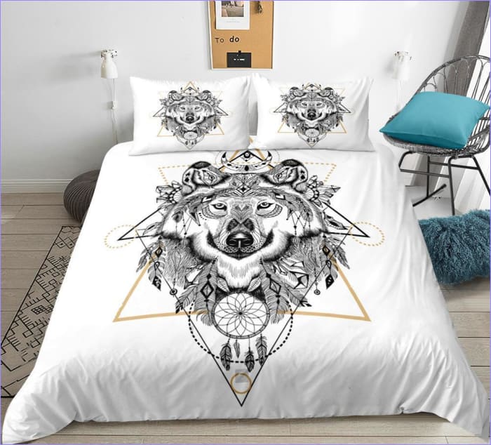 Housse de Couette Loup Attrape Rêves Blanc