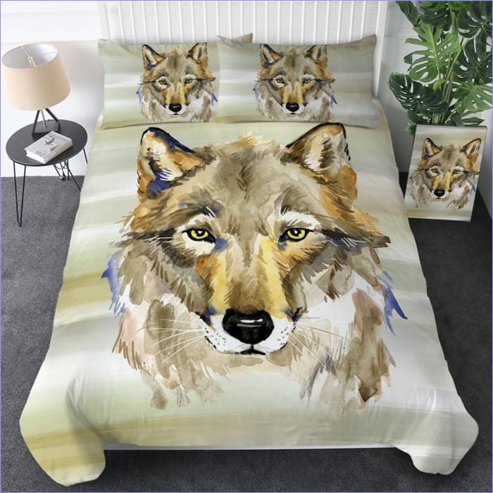 Housse de Couette Loup Beige