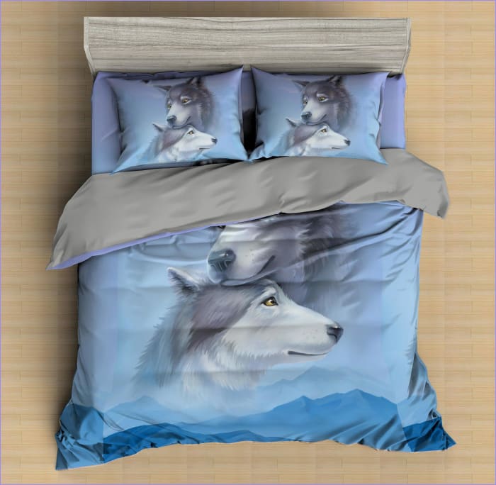 Housse de Couette Loup Bleue