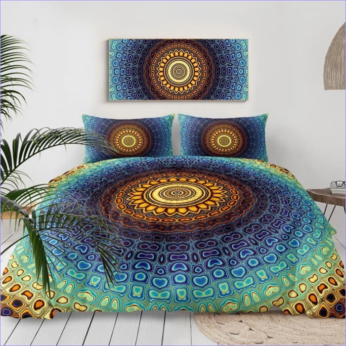 Housse de Couette Mandala Bleu Azur