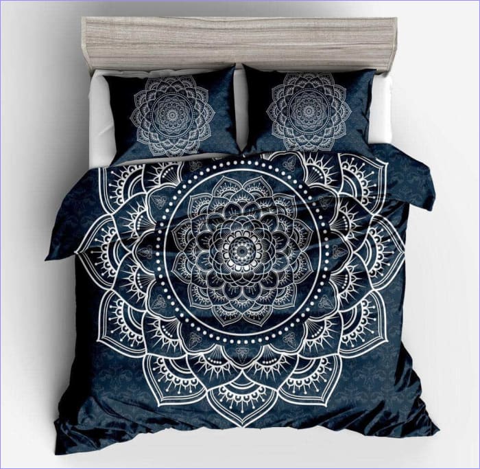 Housse de Couette Mandala Bleu Nuit