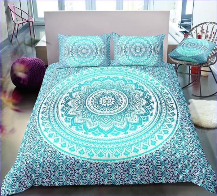 Housse de Couette Mandala Bleu turquoise