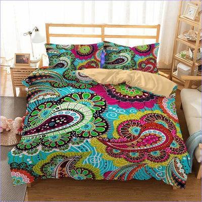 Housse de Couette Mandala Colorée et fleurie