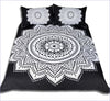 Housse de Couette Mandala Dentelle Noire et Blanche