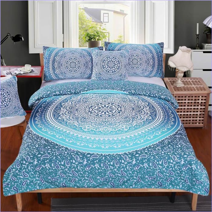 Housse de Couette Mandala Indien Bleu