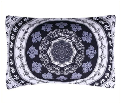 Housse de Couette Mandala Indien Noir et Blanc