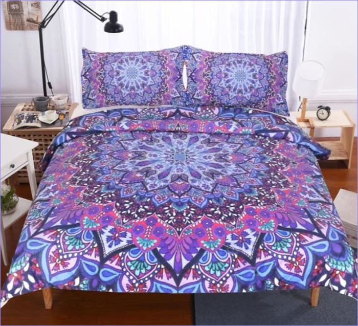 Housse de Couette Mandala Kaléidoscope Violet