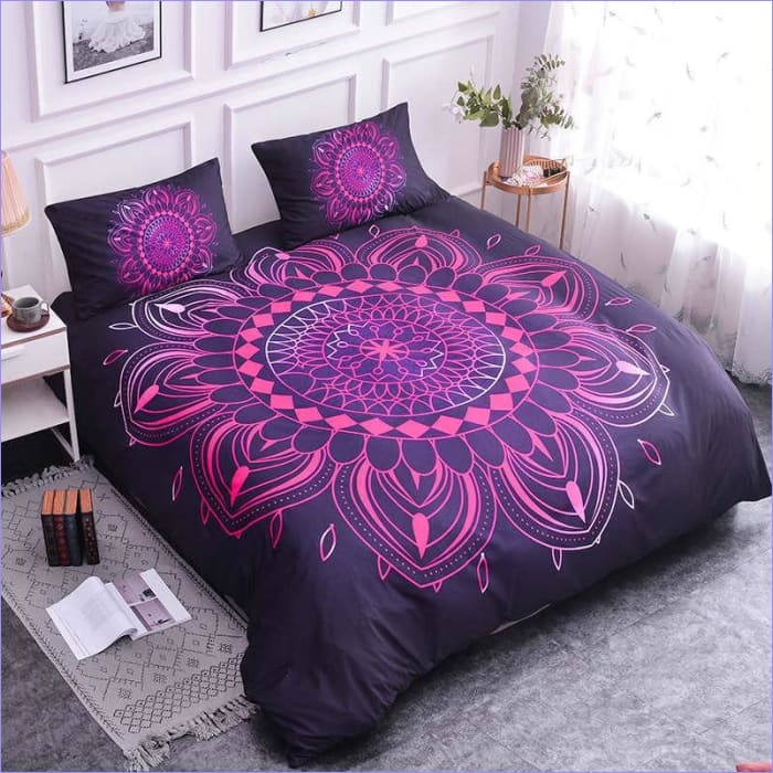 Housse de Couette Mandala Mauve Foncé