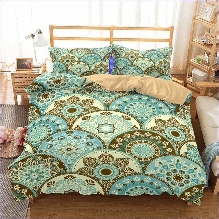 Housse de Couette Mandala Vert turquoise