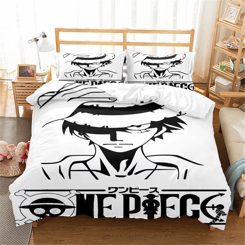 Housse de Couette Manga One Piece Noir et Blanc