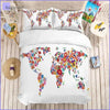 Housse de Couette Mappemonde Fleurie Mulitcolore