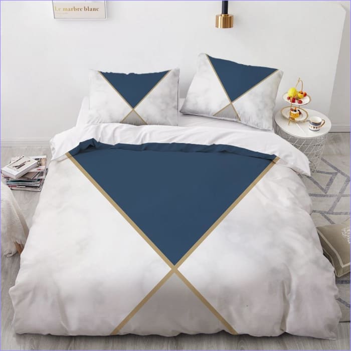 Housse de Couette Marbre Luxe Bleu