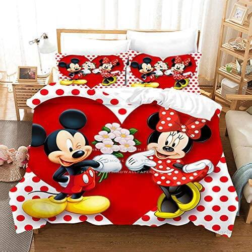 Housse de Couette Mickey Et Minnie Coeur