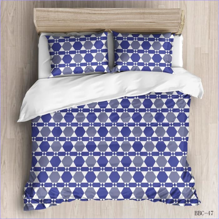 Housse de Couette Moderne Mosaic Bleue