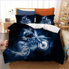 Housse de Couette Moto Bleue