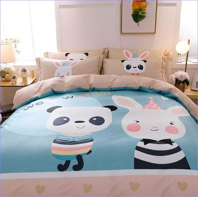 Housse de Couette Panda & Lapin