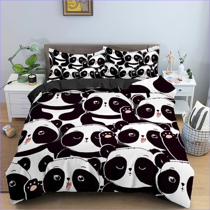 Housse de Couette Panda Noir Et Blanc