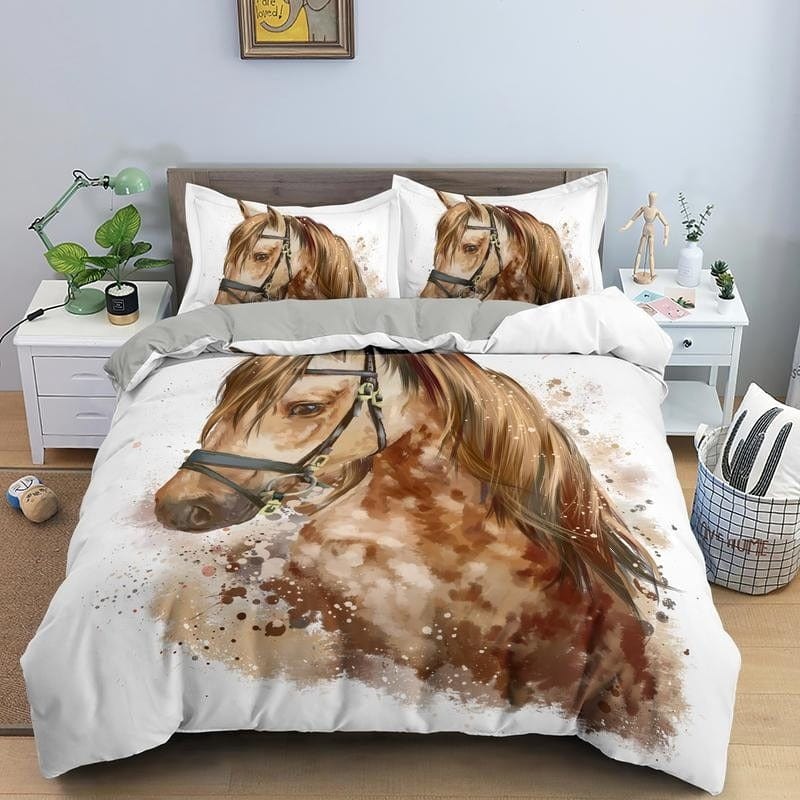 Housse de Couette Poney Brun