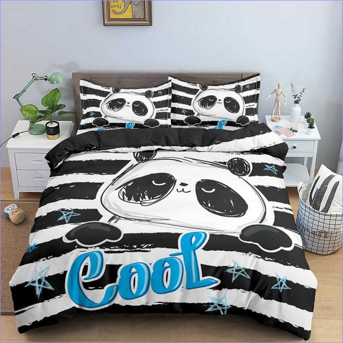 Housse de Couette Rayée Panda be Cool