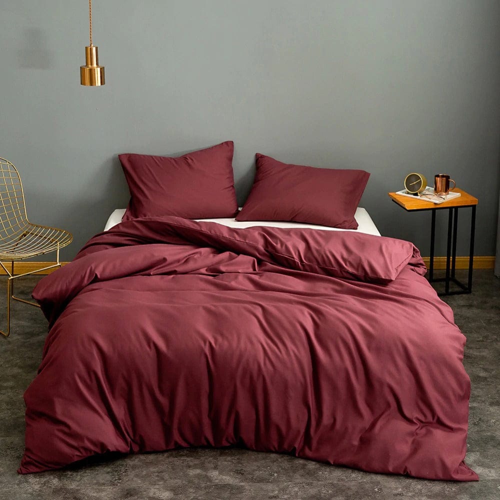 Housse de Couette Rouge Bordeaux