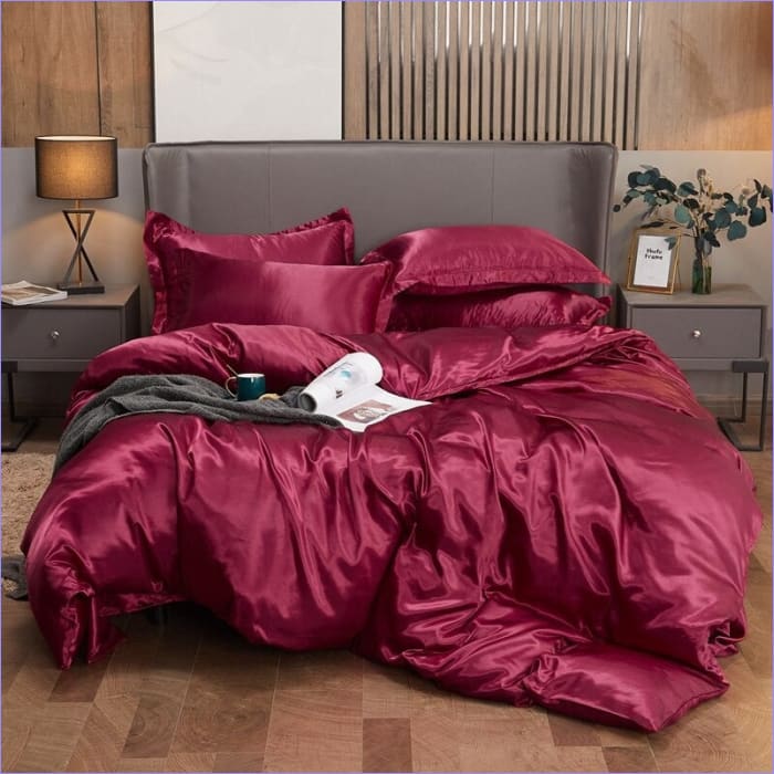 Housse de Couette Rouge Satin