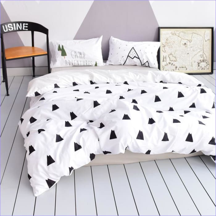 Housse de Couette Scandinave Montagnes Noires