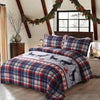 Housse de Couette Style Chalet Bleu et Rouge