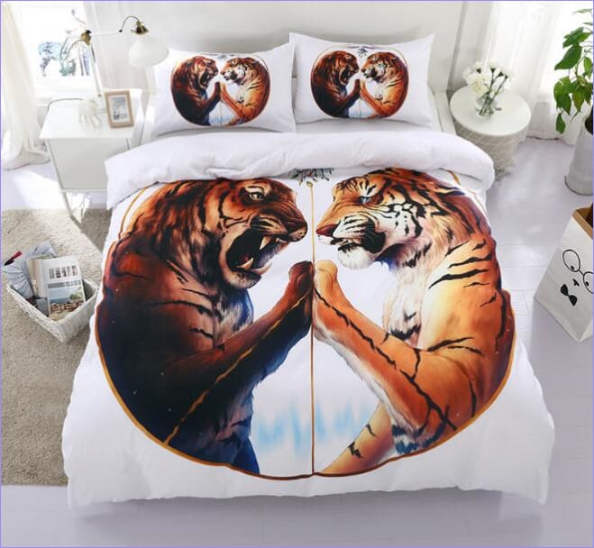 Housse de Couette Tigre Affrontement