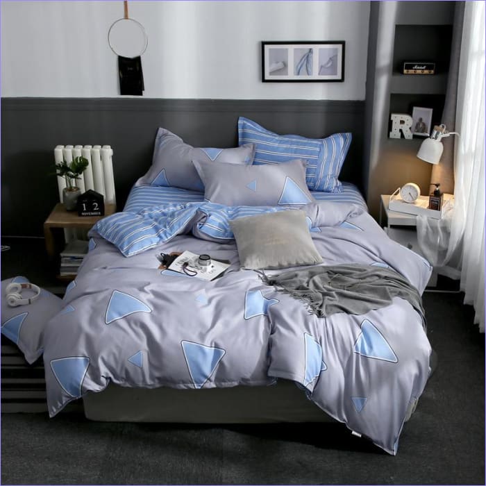 Housse de Couette Triangle Bleu