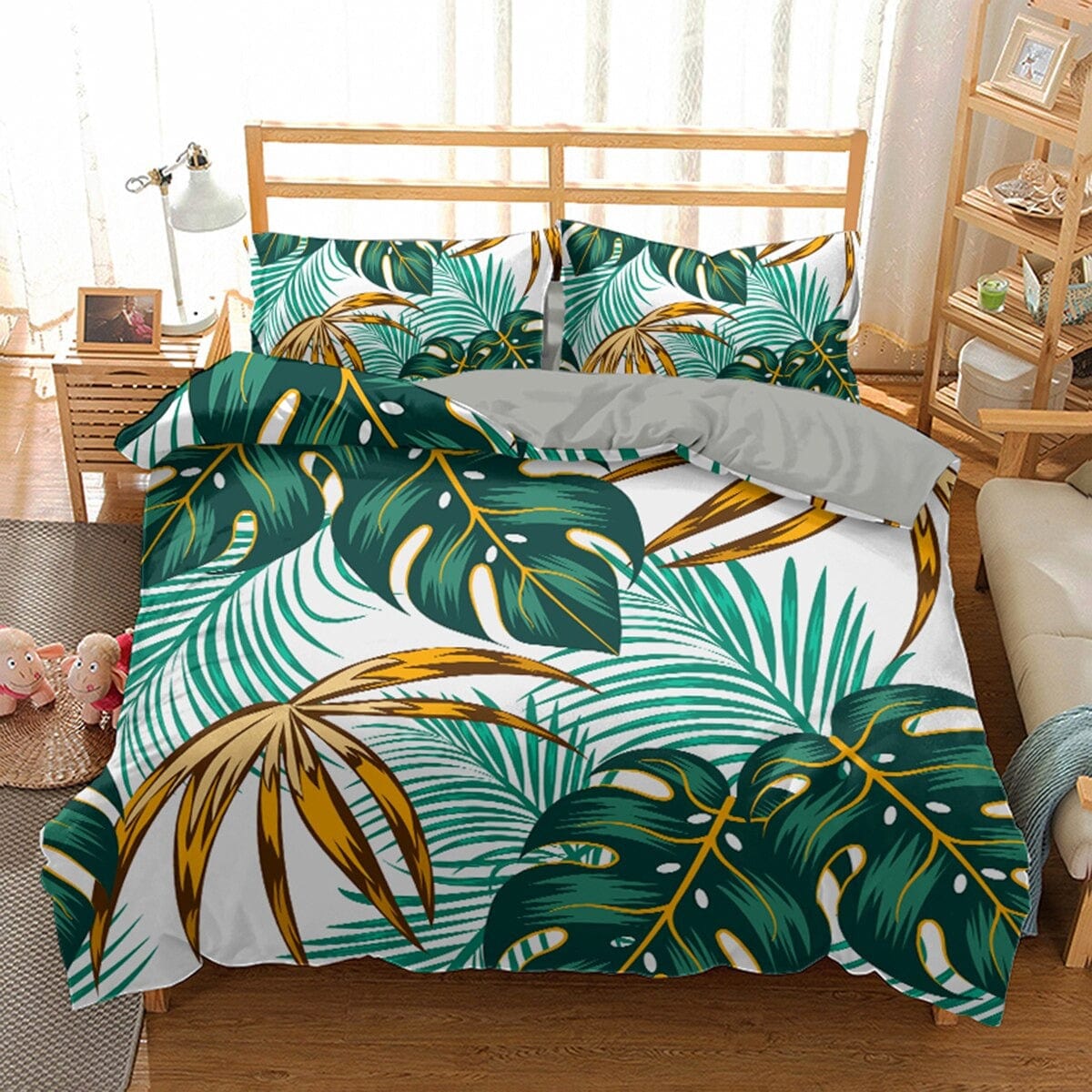Housse de Couette Tropical 200x200 Feuilles