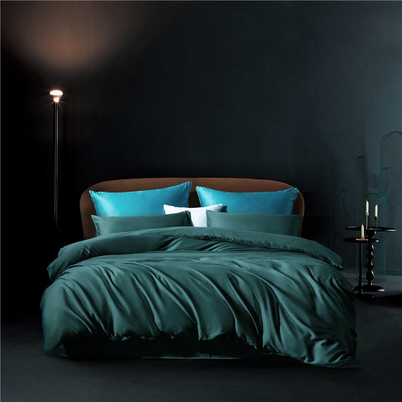 Housse de Couette Unie 100% Coton Vert Sapin