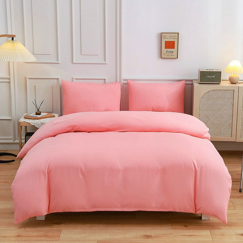 Housse de Couette Unie Polycoton Rose