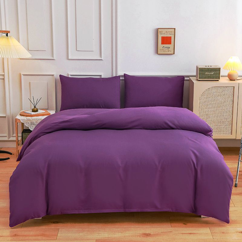 Housse de Couette Unie Polycoton Violette