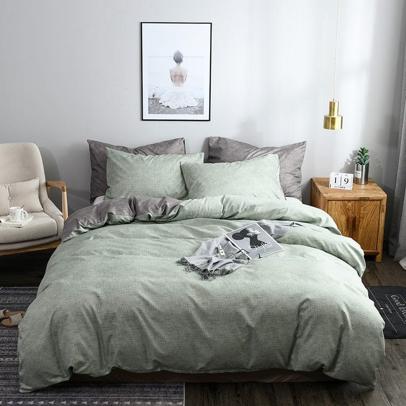 Housse de Couette Vert Gris