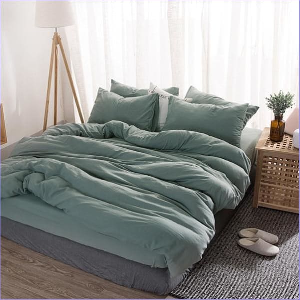 Housse de Couette Vert Gris