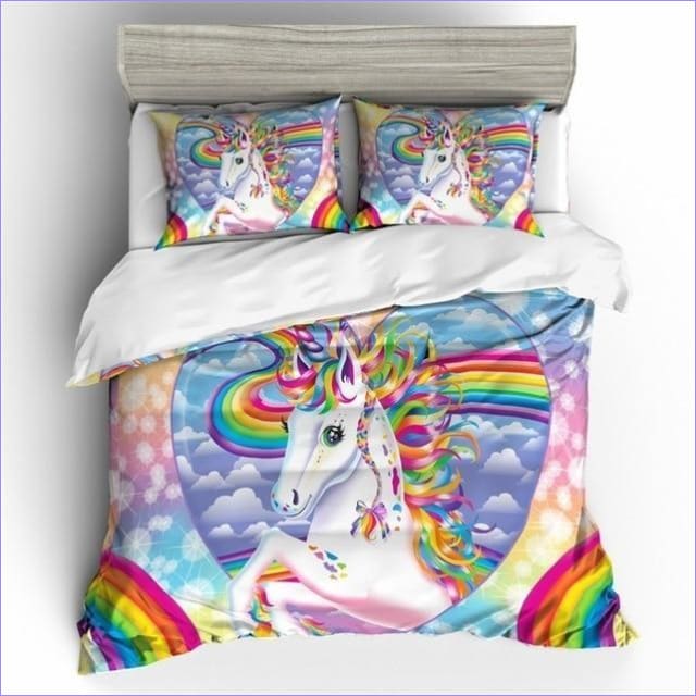Housse de couette Licorne Pays arc-en-ciel