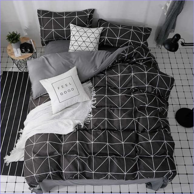 Housse de couette Scandinave noir et blanc