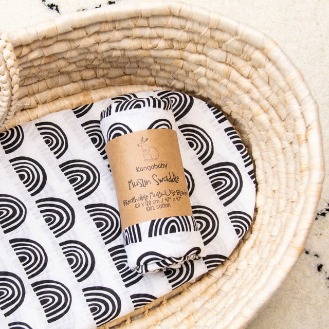 Plaid Bébé Blanc Demi Cercle Noir