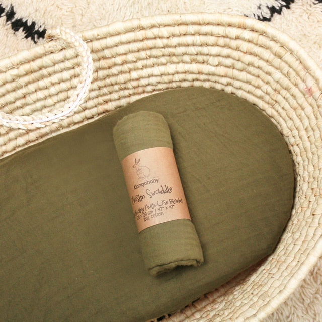 Plaid Bébé Vert Kaki