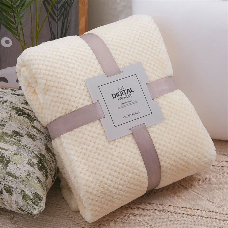 Plaid Blanc Couverture Polaire En Microfibre
