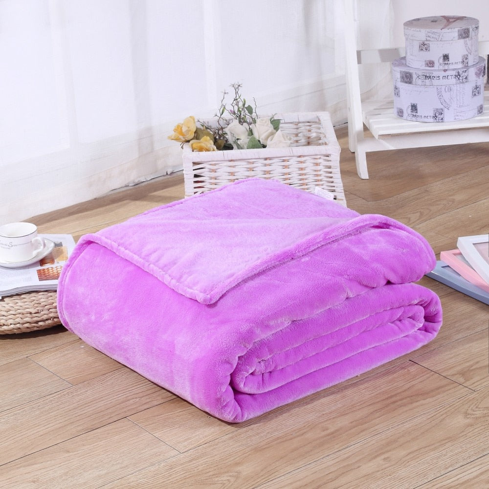 Plaid Mauve Couverture Polaire Mauve