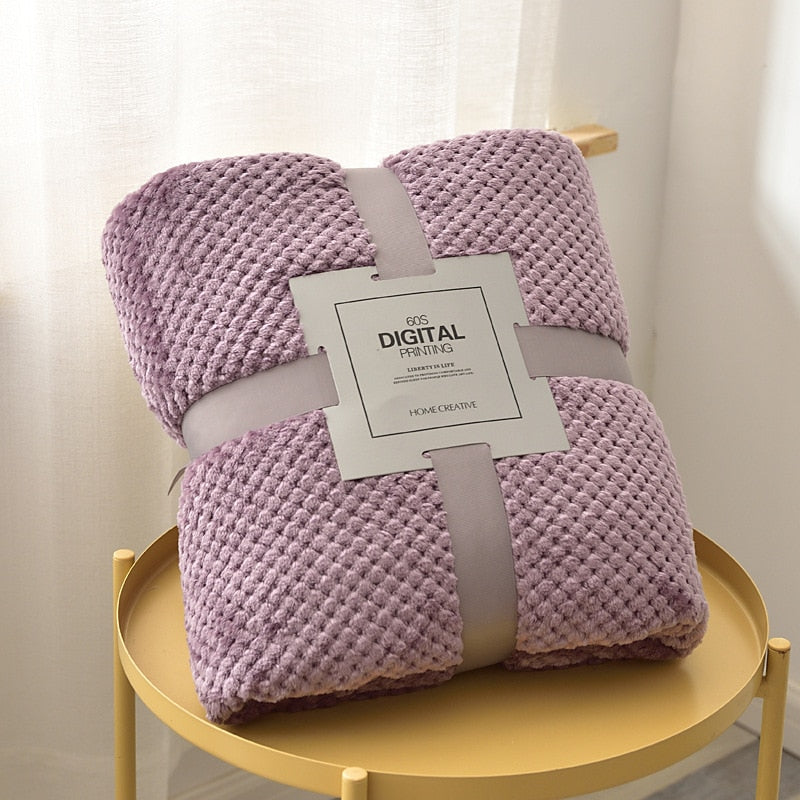 Plaid Violet Couverture Polaire En Microfibre